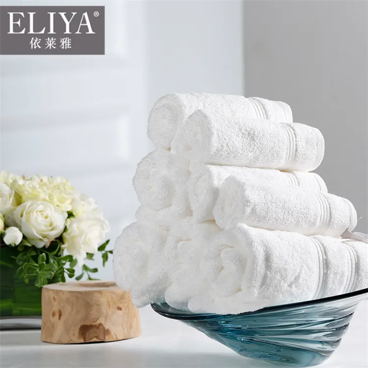 Toallas blancas de venta al por mayor para hoteles + hotel de toalla blanca  de algodón bordado romano europeo