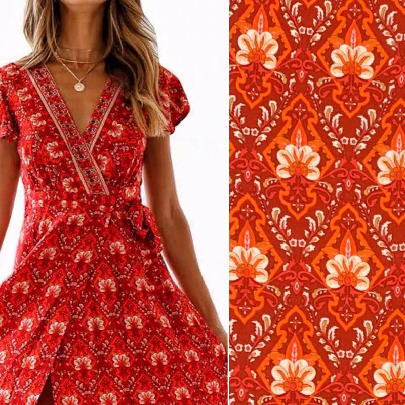 rayon floral print material rayon floral print material