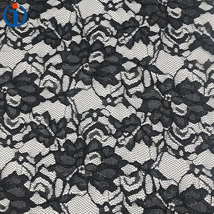 black metallic lace fabric