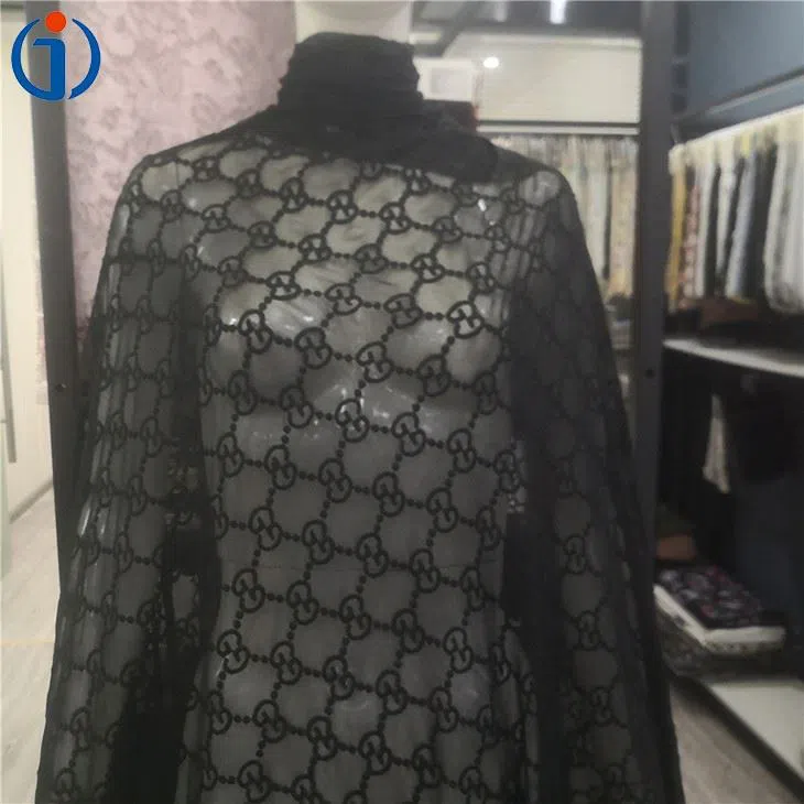 black floral jacquard lace fabric black floral jacquard lace fabric
