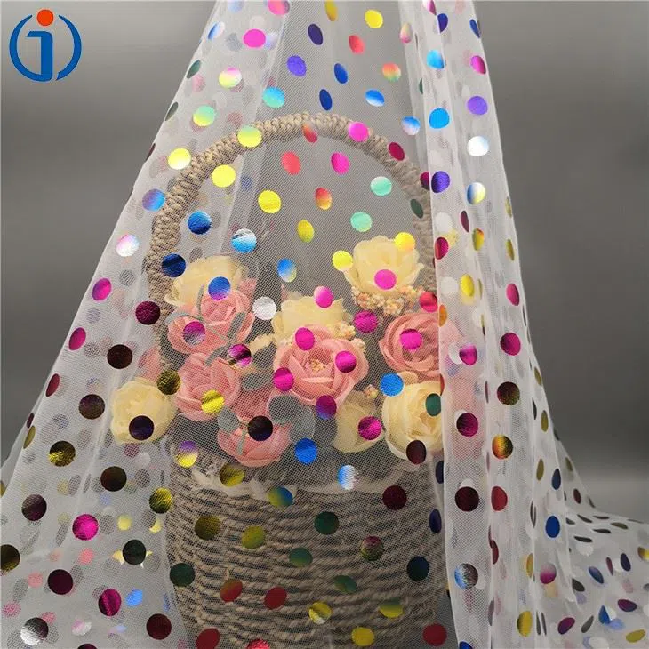 iridescent snowflake foil mesh fabric iridescent snowflake foil mesh fabric