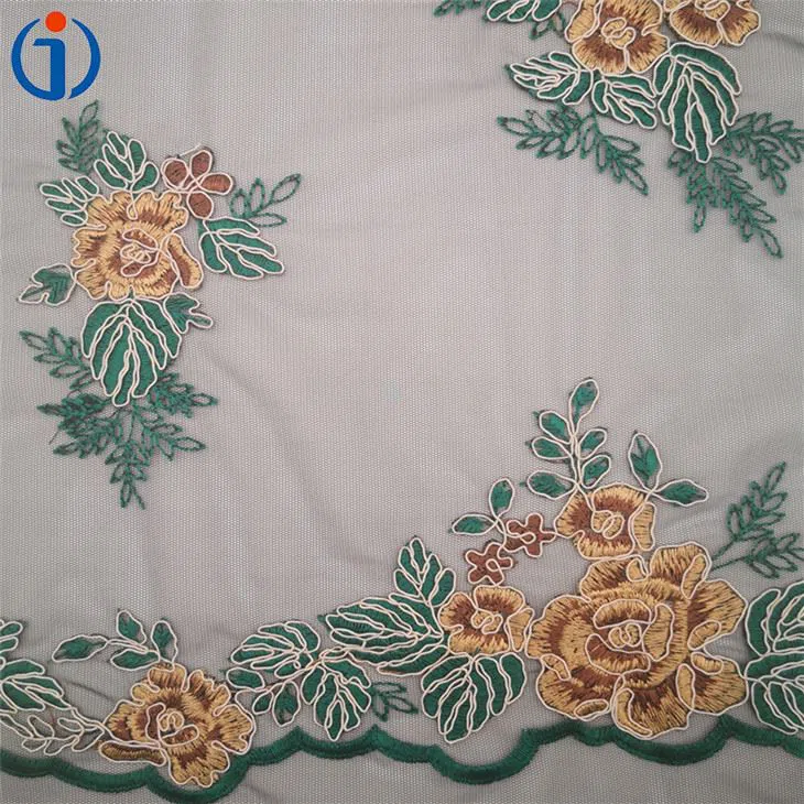 n*）様 Cording Embroidery Detail Cotton Ov China Custom Floral Cord Embroidered Fabric Manufacturers