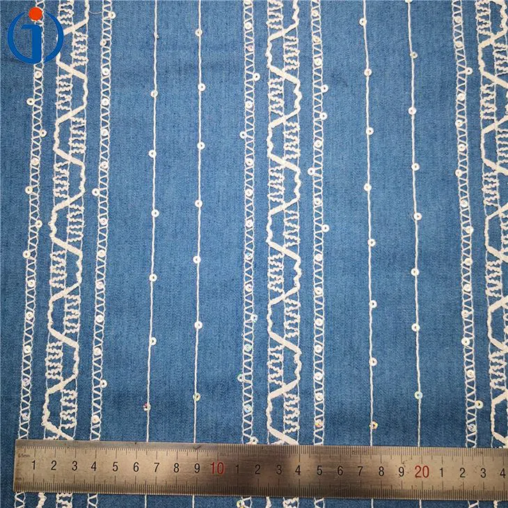 Sequin Denim Embroidery Fabric Sequin Denim Embroidery Fabric