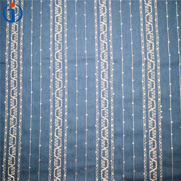 Sequin Denim Embroidery Fabric Sequin Denim Embroidery Fabric