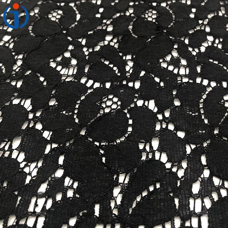 black abstract eyelet lace fabric black abstract eyelet lace fabric