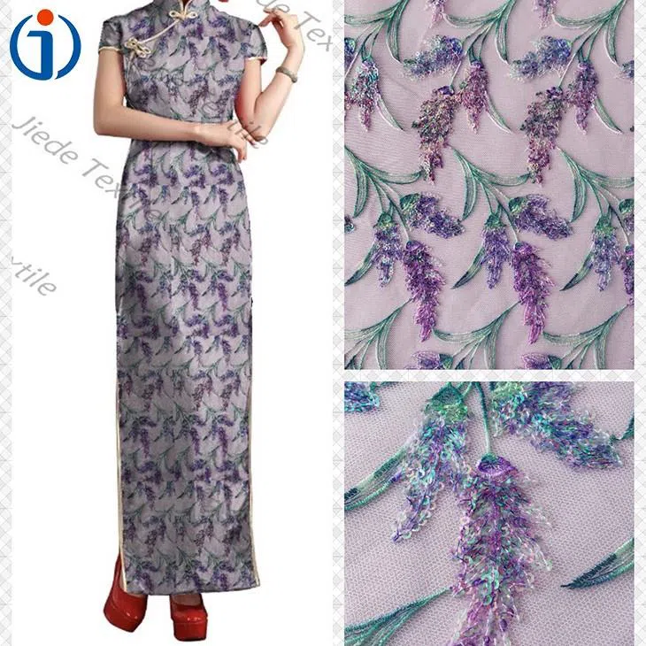 China Custom Purple Sequin Embroidery Fabric Manufacturers, Suppliers