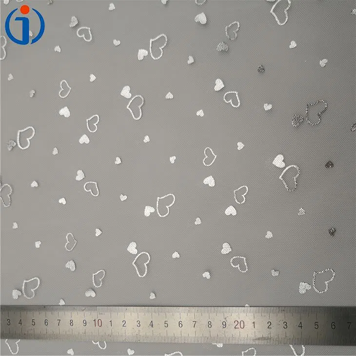 silver heart foil mesh fabric silver heart foil mesh fabric