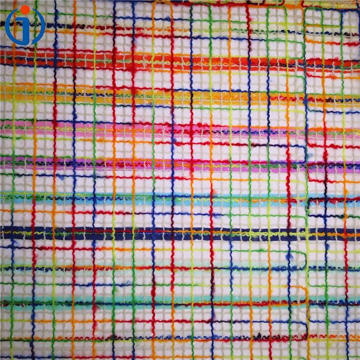 colorful plaid sequin embroidery fabric colorful plaid sequin embroidery fabric