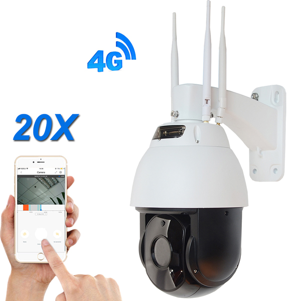  FUNXWE Cámara de seguridad 4G LTE 5MP HD con ranura para  tarjeta SIM integrada, red inalámbrica celular 3G 4G, zoom digital 4X,  audio bidireccional, detección de movimiento al aire libre con