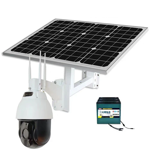 Sistema de cámara domo de velocidad solar_Sistema de cámara solar  4G_Vigilancia de seguridad CCTV IP Inalámbrico Wifi 4G Cámara solar NVR  Fábrica