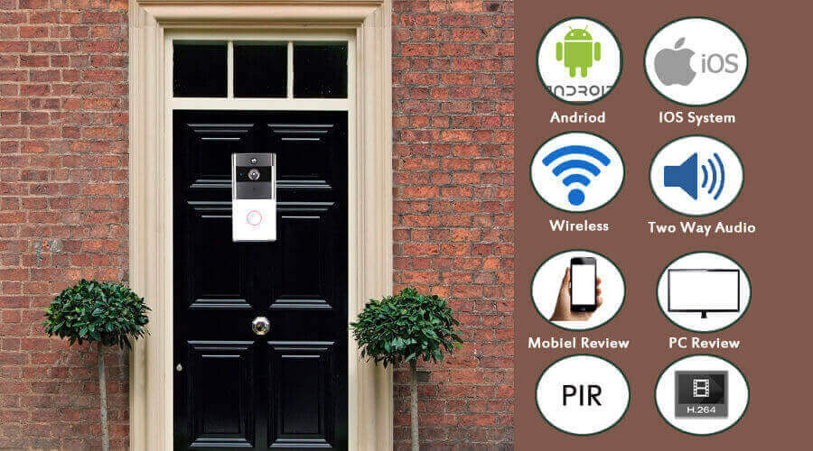 Wireless IP Doorbell Camera PIR Video Door Phone Battery Doorphone Intercom Security Wifi Doorbells with Ring Chime-5