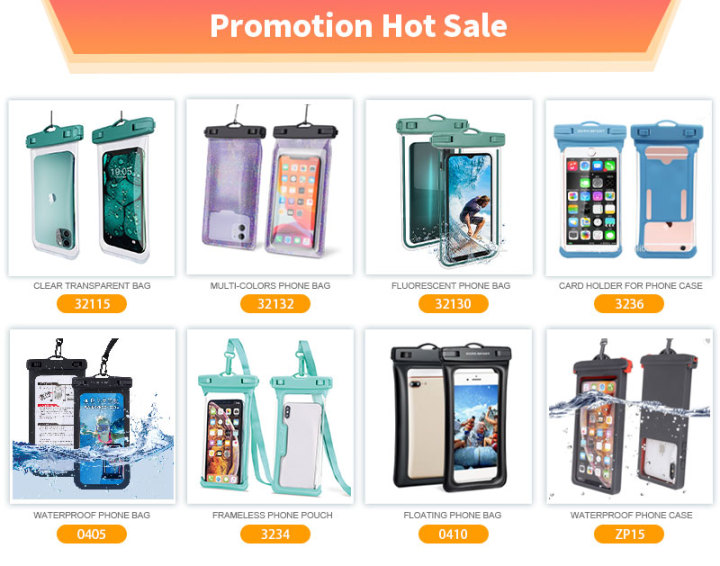 Wholesale Waterproof Pouch Customized TPU Waterproof Floating Pouch Universal Waterproof Bags For Mobile Phones