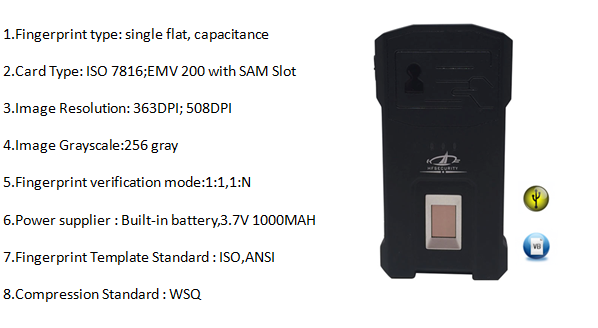 HFSecurity HF7500 National ID Card Healthcare Wireless Fingerprint Scanner