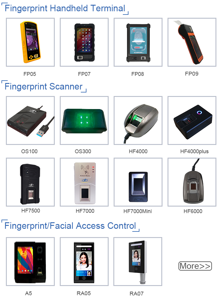 HFSecurity FP07 7 inch Android Portable Biometric Fingerprint NFC Time Attendance