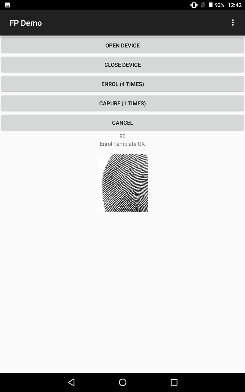 Android Biometric Tablet FP08 demo