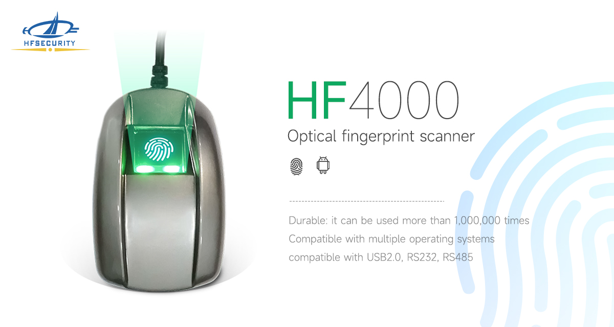 Hfsecurity Optical Sensor USB Fingerprint Finger Print Scanner (HF4000) Time & Attendance 500 DPI / 256 Gray,1280 X 960 CE FCC