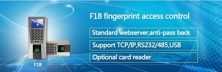 HF F18 Top Technology Colorful Big Screen Biometric Reader Access Control Card System