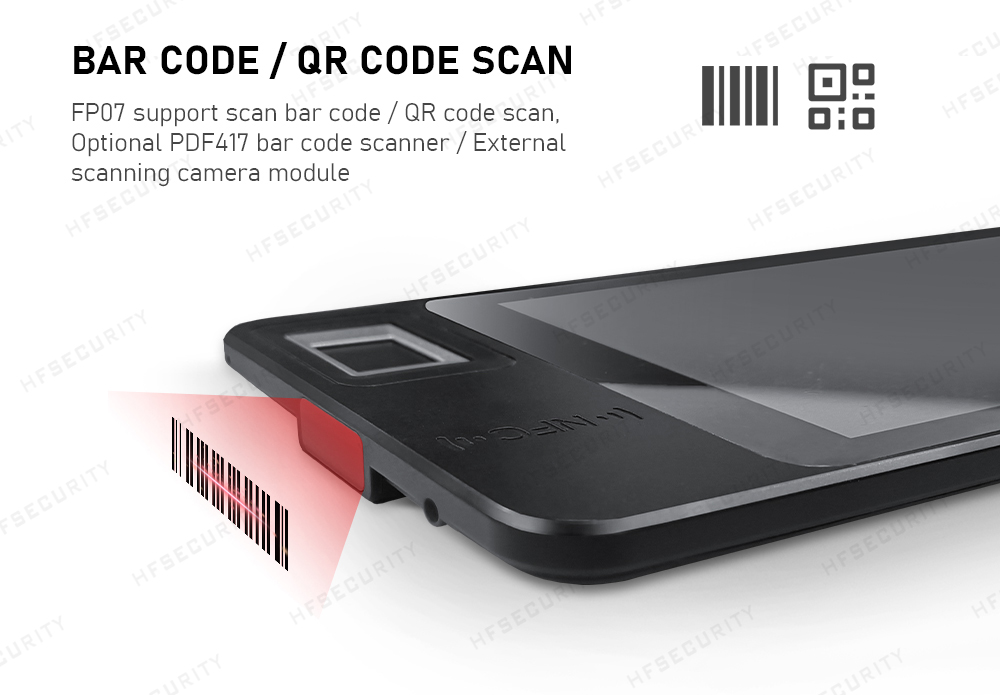 QR Code scan biometric tablet