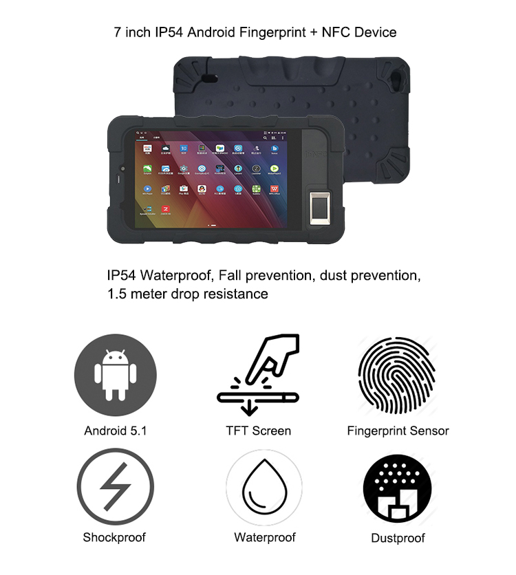 Portable 3G WIFI Biometric Fingerprint Scanner And Free Customizable Sdk (FP07)