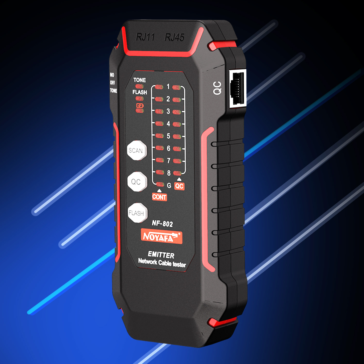 NOYAFA NF 802 ИНТЕЛЛЕКТУАЛЬНЫЙ ТЕСТЕР СЕТЕВЫХ КАБЕЛЕЙ С КЛАССНЫМ ВНЕШНИМ ВИДОМ И УДОБНЫМ ОЩУЩЕНИЕМ РУКИ