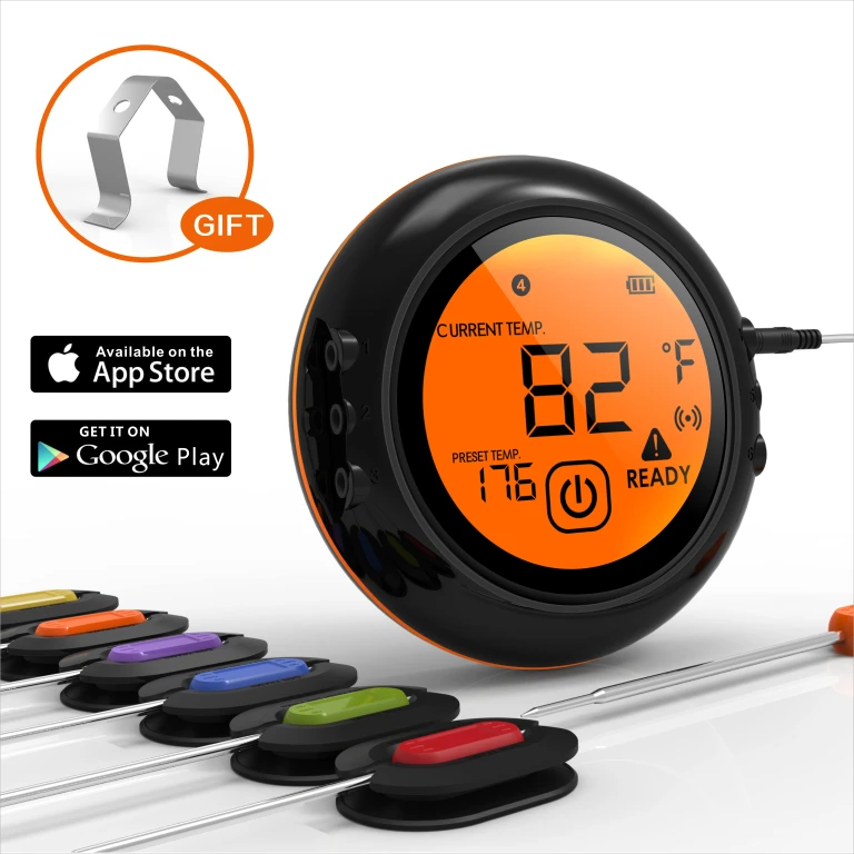 Food Cooking Bluetooth Wireless BBQ Remote Thermometer Probes