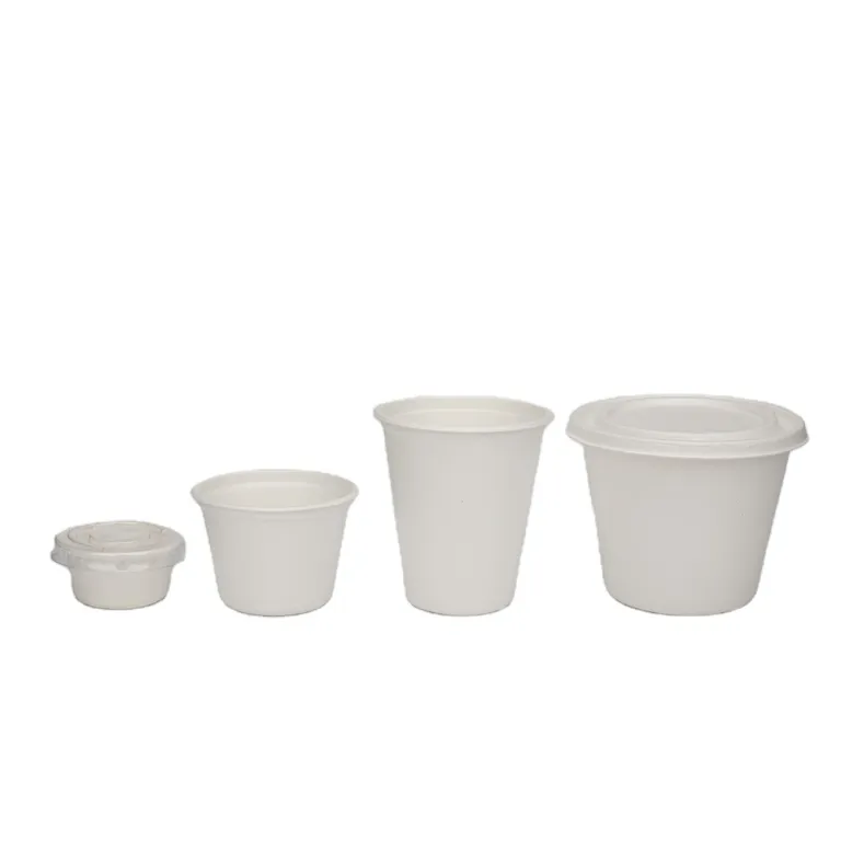 Disposable Bowls - 50ml Sauce Container With Lid Bagasse