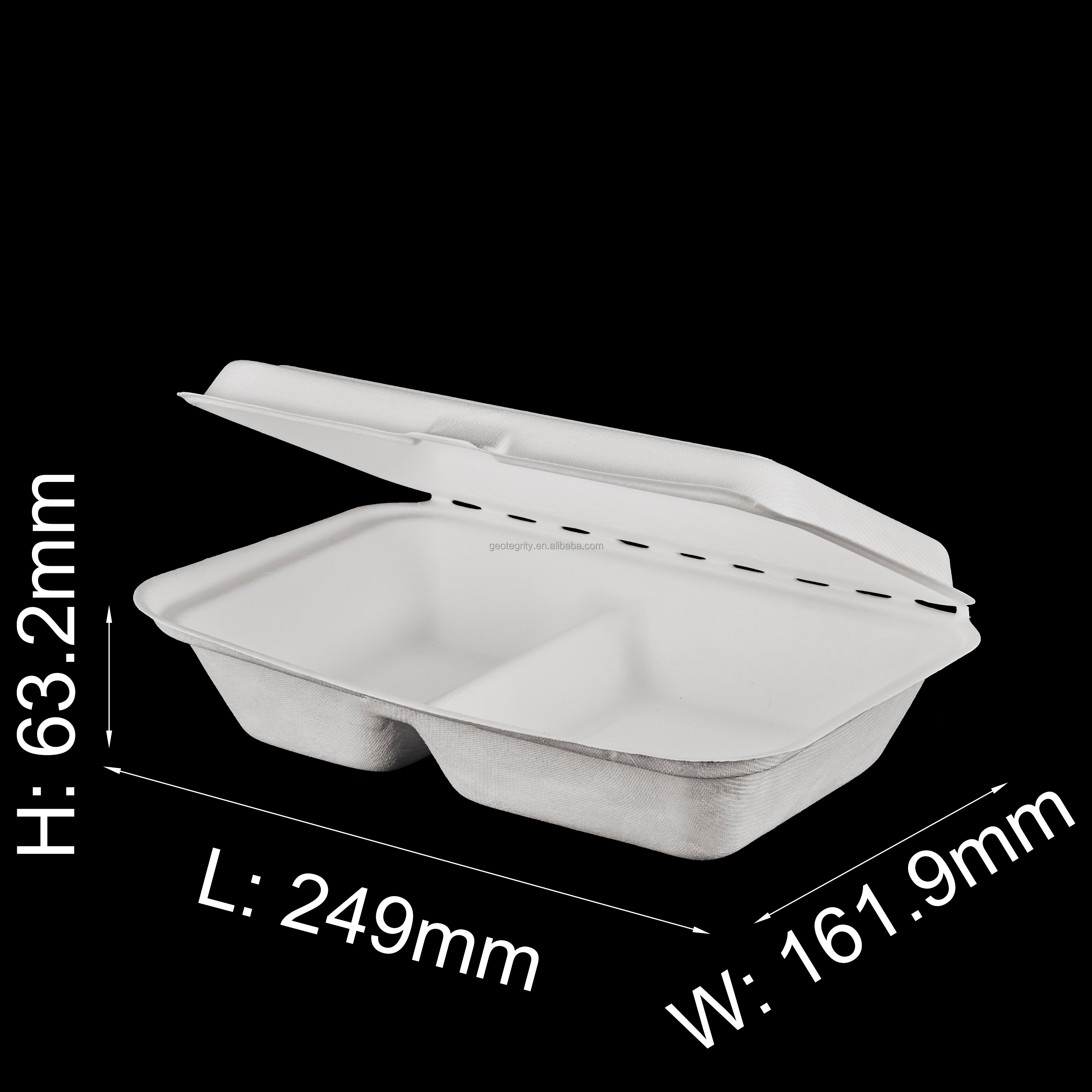 Geotegrity 2 Compartment Clamshell Box