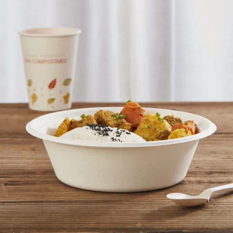 Bagasse Paper Bowl - Compostable Soup Bowl - Go-Compost
