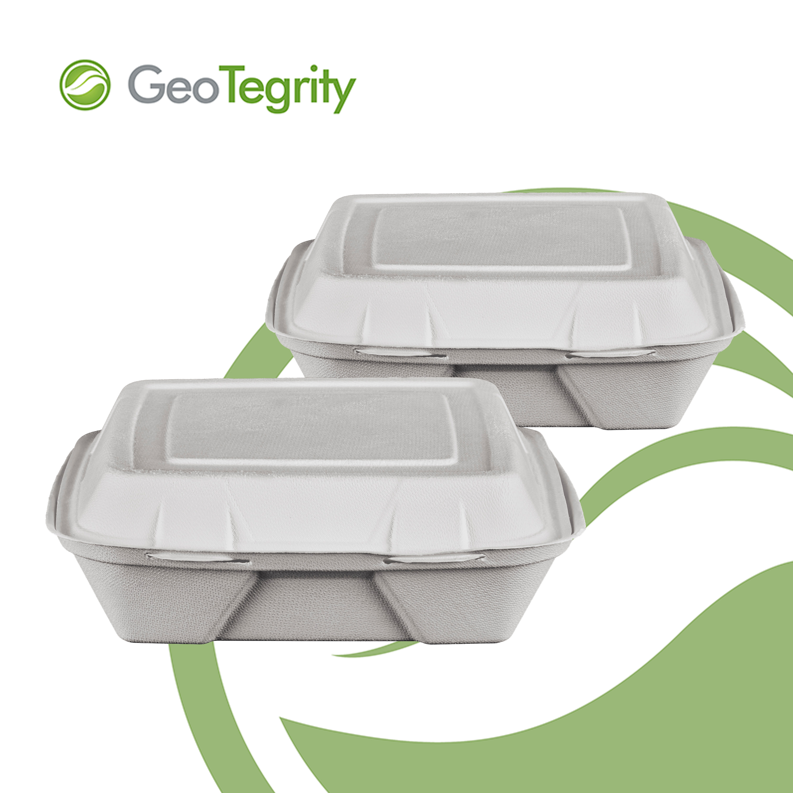 GeoTegrity - Fiambrera Bento de pulpa de bagazo de caña de azúcar  biodegradable desechable de 8 pulgadas sin PFAS