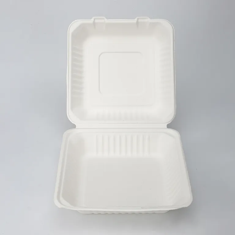 GeoTegrity - Contenedor desechable de comida rápida para llevar Contenedor  de pulpa de bagazo de caña de azúcar biodegradable Caja de almuerzo Caja de  bagazo