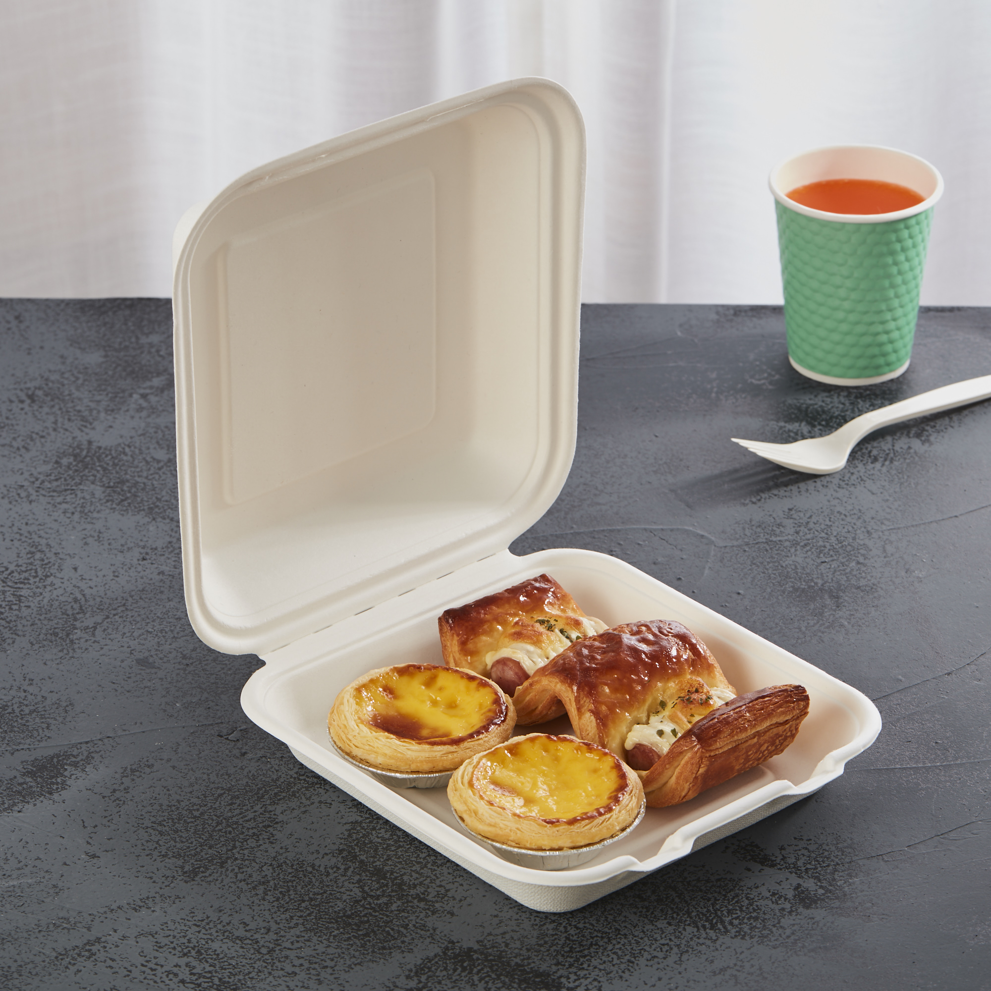 GeoTegrity - Biodegradable 3 Compartment Take Out Container Food