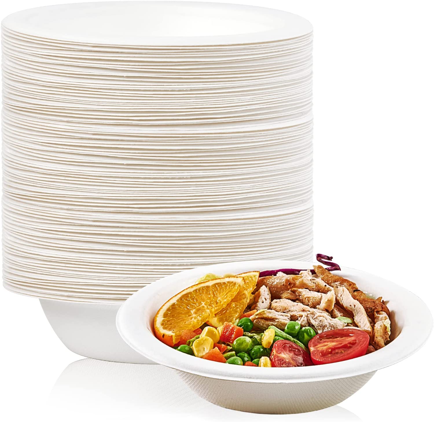 Geotegrity Pfas Free Disposable Biodegradable Soup Salad Sugarcane Bagasse Pulp Bowl With Lid