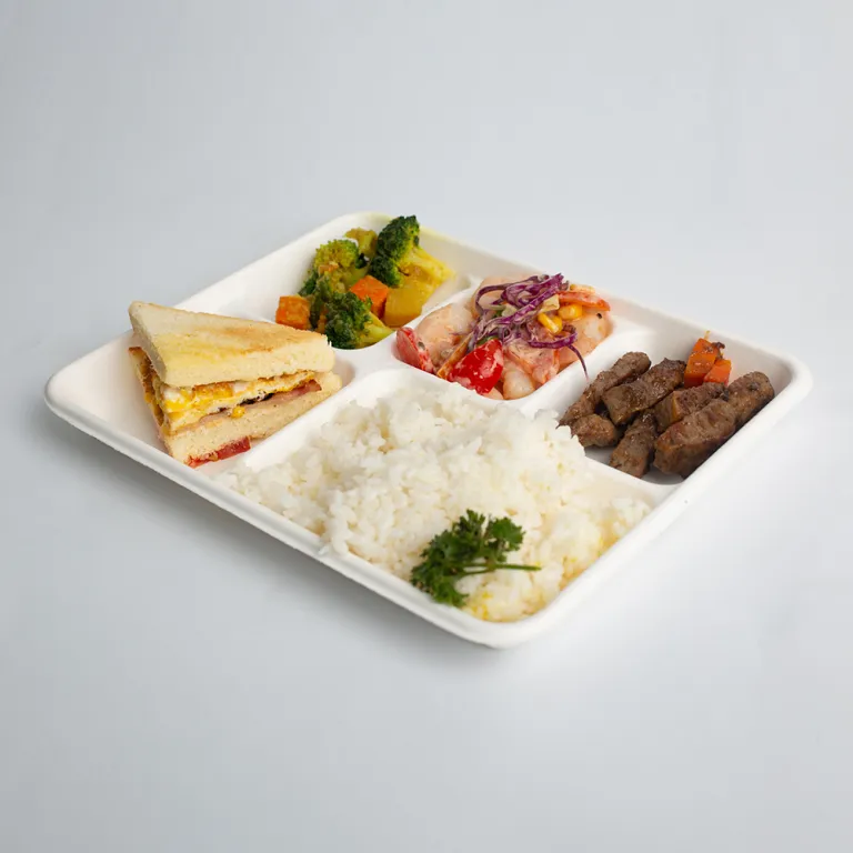 GeoTegrity - Boîte à bento moulée en pulpe de bagasse de canne à sucre  biodégradable jetable de