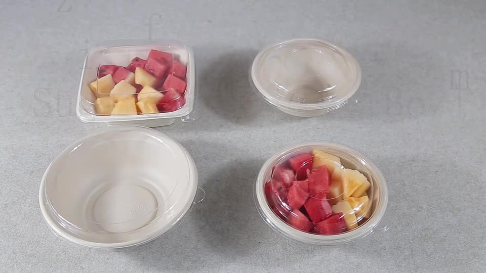 50 Große Einwegschalen Aus Bagasse – 340 Ml, Biologisch Abbaubar, Mikrowellengeeignet, Für Heiße & Kalte Speisen