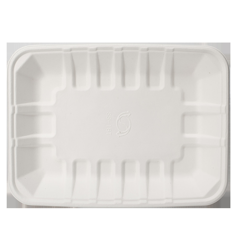 Disposable Tray Composable Biodegradable Pulp Molding Food Sugarcane