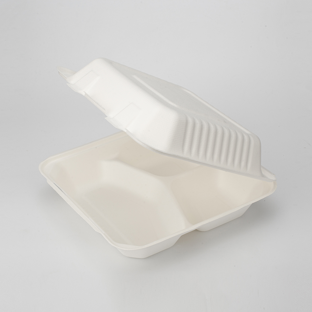 PFAS Free 3 Compartment Pulp Box Biodegradable Disposable Food ...