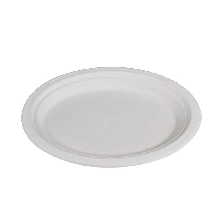 Platos de papel ovalados 100% de composta [10 pulgadas – 50 unidades]  Elegante plato desechable de alta calidad, bagazo natural sin blanquear