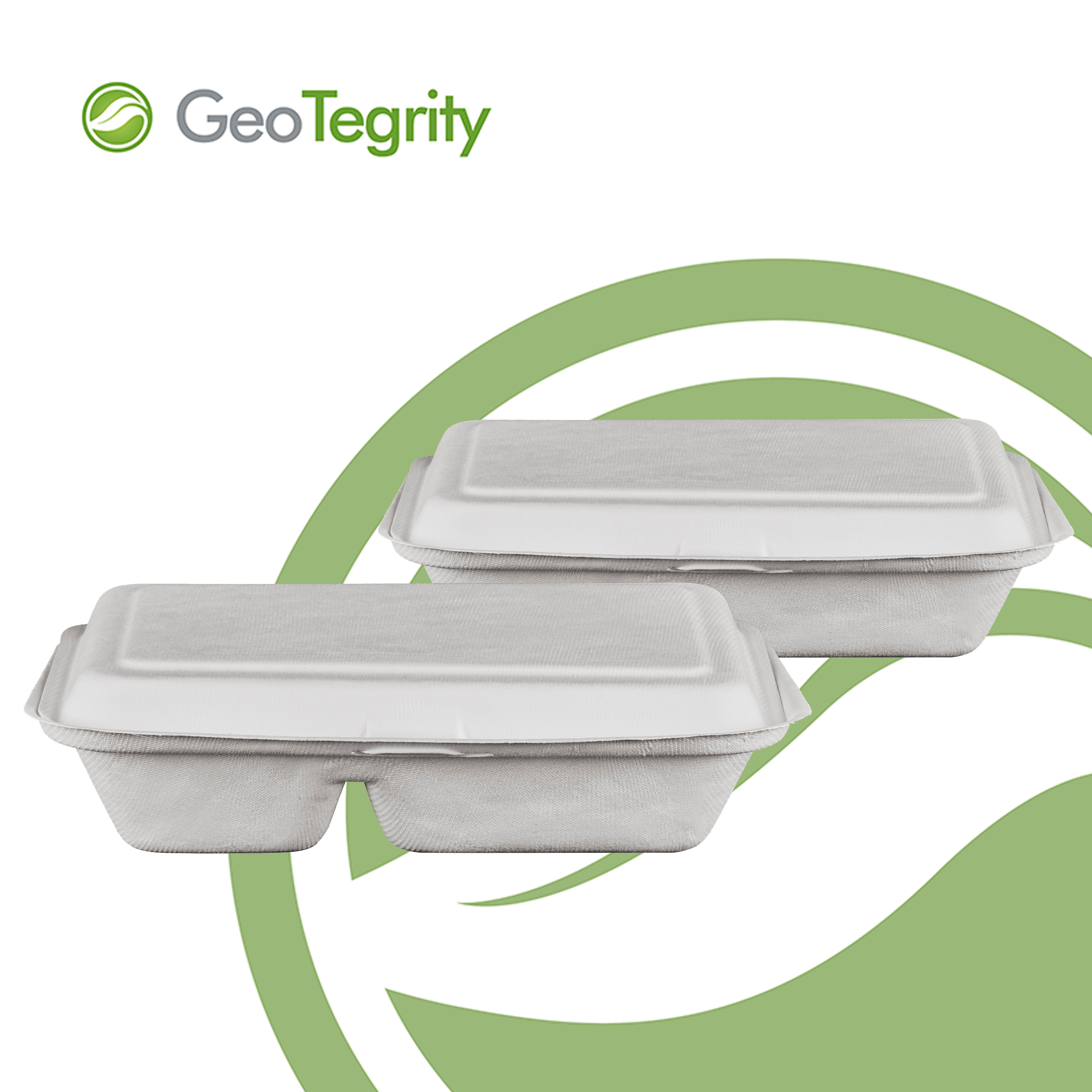 GeoTegrity - Biodegradable 3 Compartment Take Out Container Food