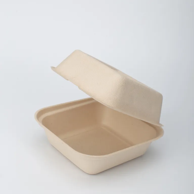 Biodegradable Bagasse Food Containers Clamshell Takeaway Boxes Burger Boxes