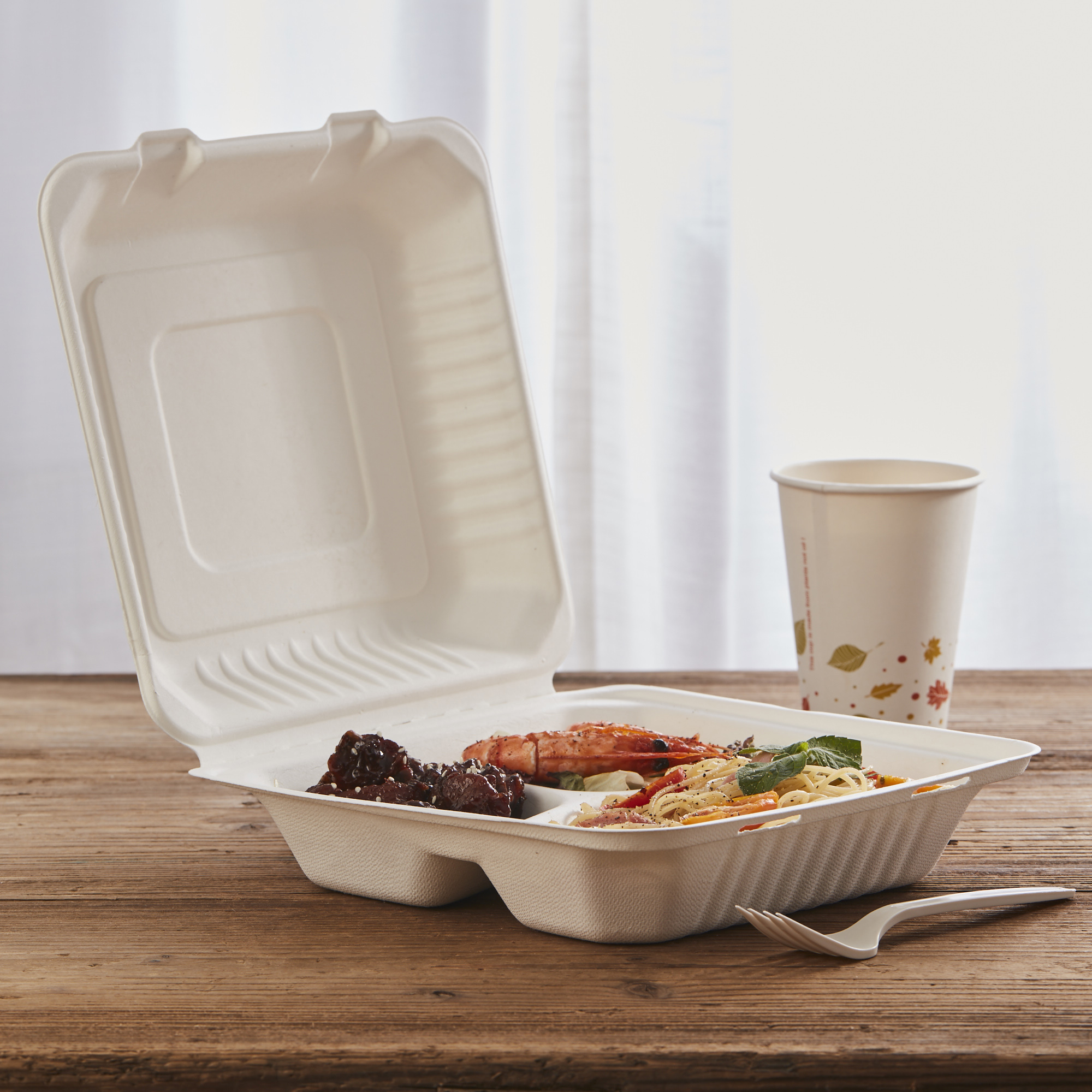 Biodegradable Compostable Bagasse Pulp Disposable Food Container