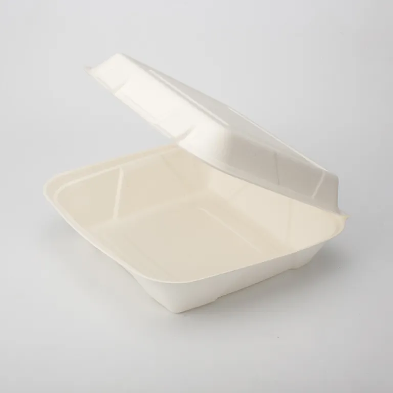 FAAING 75 Boîtes Repas Jetables 900 Ml – Carton Canne à Sucre Avec Couvercle Charnière – Vaisselle Écologique à Emporter