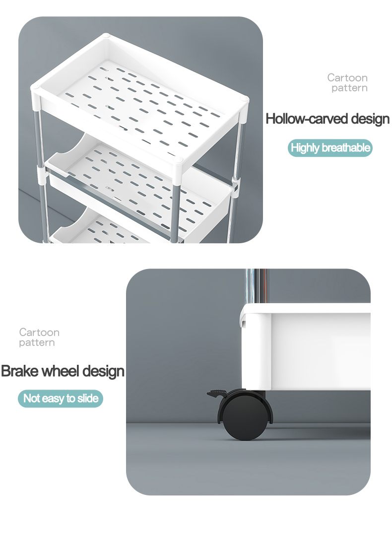 New Design 4 Layer Slim Bathroom Gap Organizer Rack Stainless Steel Storage Trolley with Wheels Kitchen Shelf Metal Rolling Cart