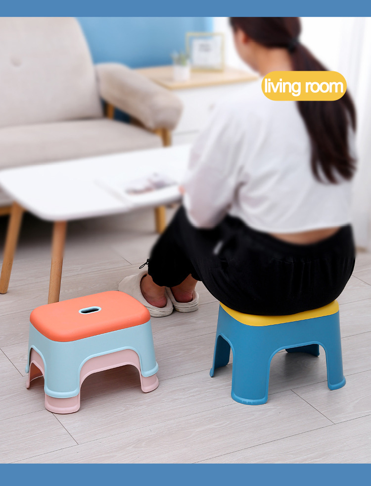 Wholesale Home Plastic Safety Comfortable Baby Stool Kitchen Toilet Step Stool Stackable Children Kids Stool Chair Kindergarten