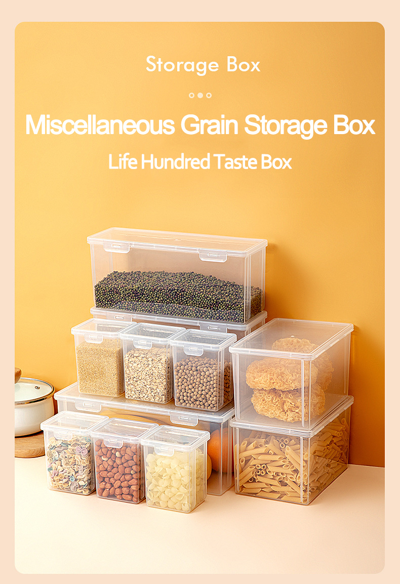 Wholesale Price Airtight Clear Dry Food Storage Box Stackable Kitchen Pantry Plastic Grain Organizer Cereal Dispenser Container