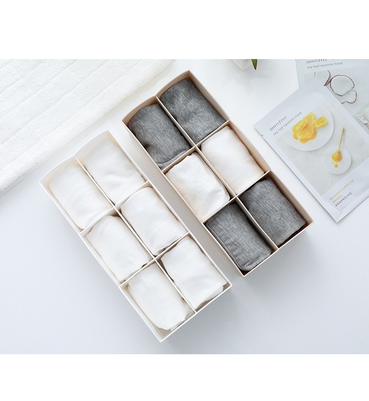 Household Closet Organizers Boxes Ties Underwear Organizer Drawer Divider Stackable Plastic Socks Storage Box with Compartment