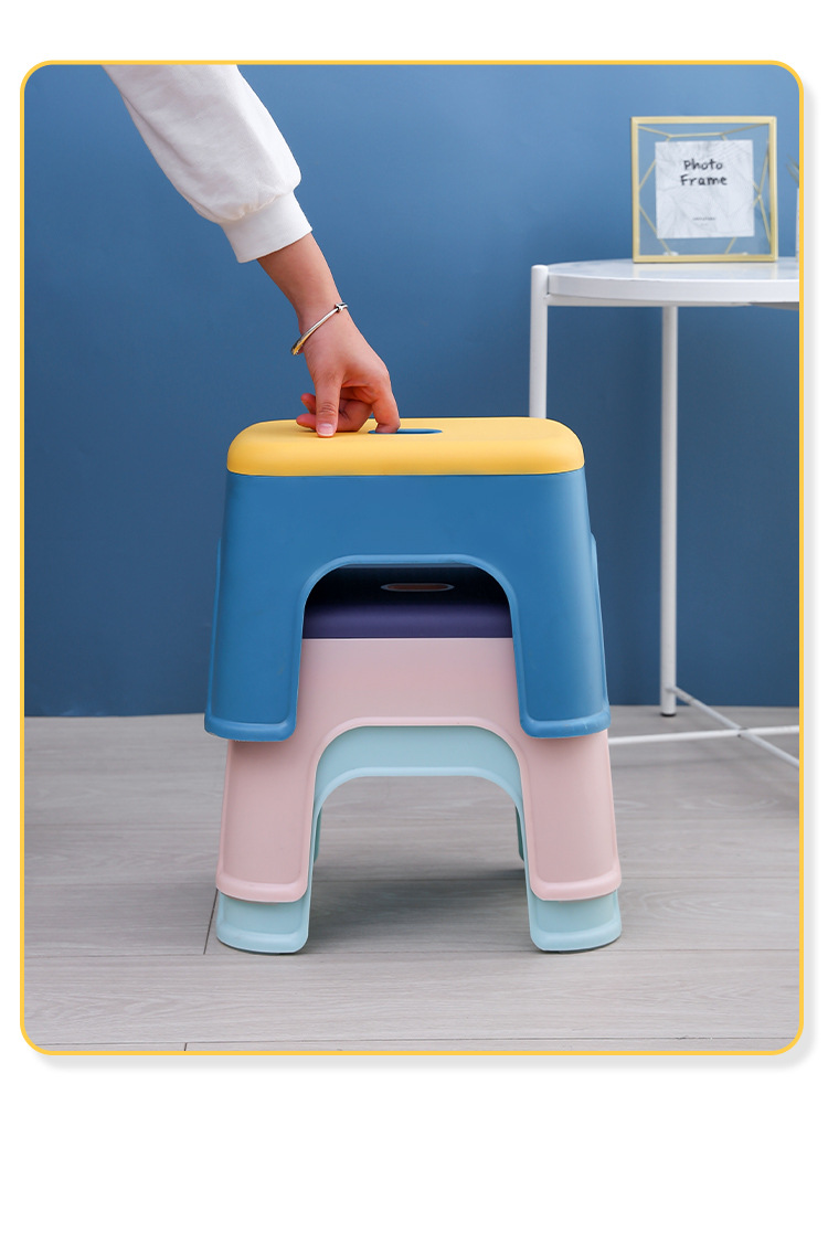 Wholesale Home Plastic Safety Comfortable Baby Stool Kitchen Toilet Step Stool Stackable Children Kids Stool Chair Kindergarten