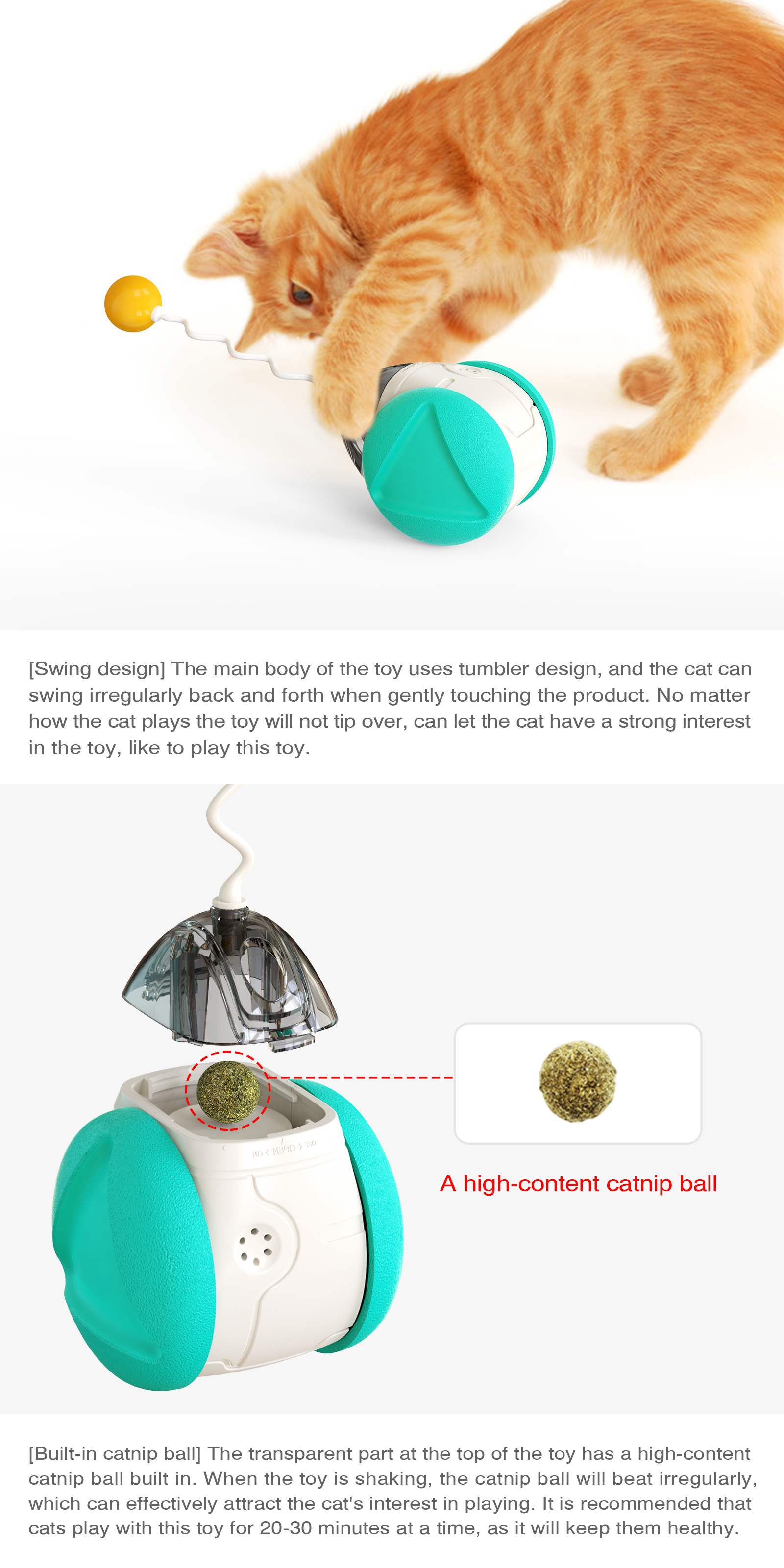 Pet Supplies Factory Wholesale Company New Explosive Amazon Sound Tumbler Cat Toy Ball Funny Cat Stick