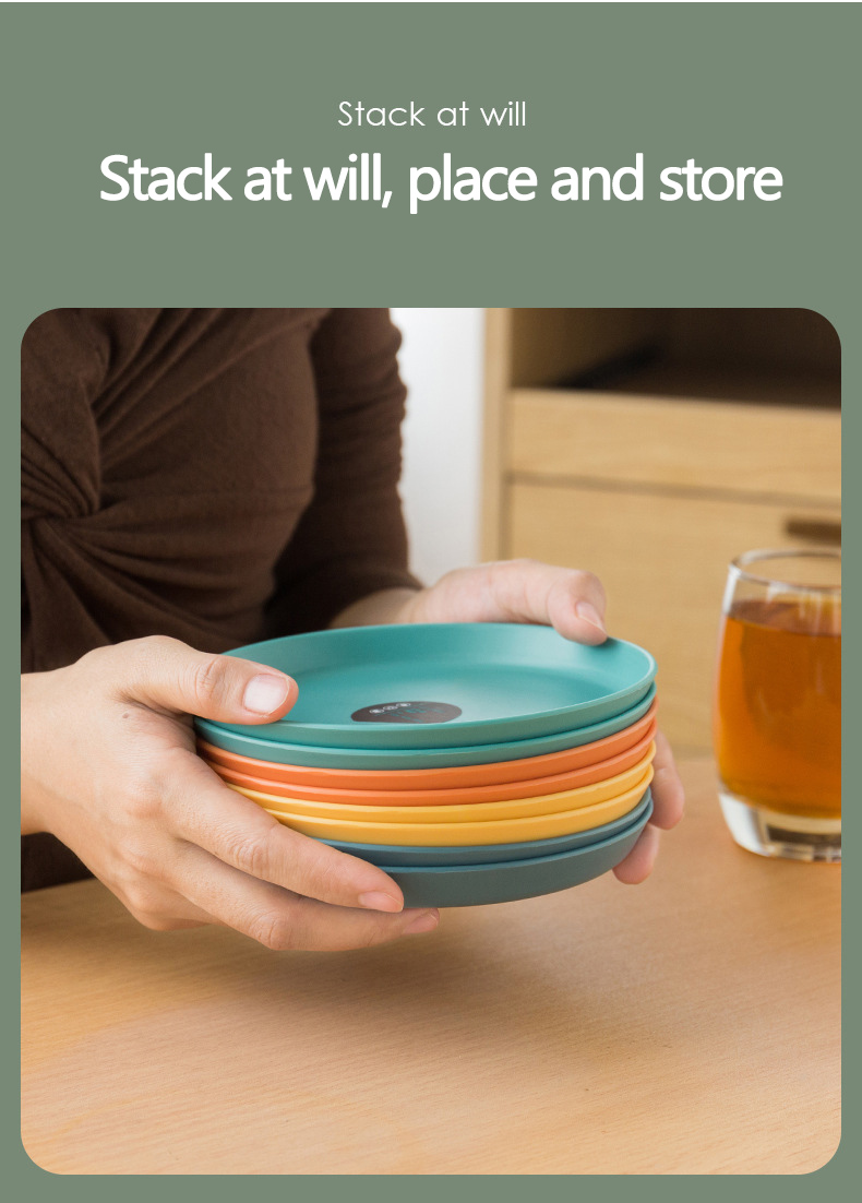 New Style Dinnerware Snack Plates Kitchen Dishes Round Square Plastic Serving Plates with Base Dinner Dishes Plates Restaurant