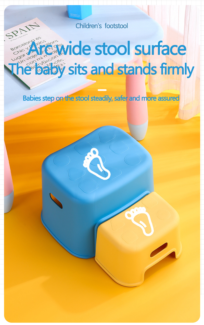 Hot Selling Safety Portable Kids Stool Non-slip Children Plastic Toddler Foot Stool Dual Height Toilet Step Stool Potty Training