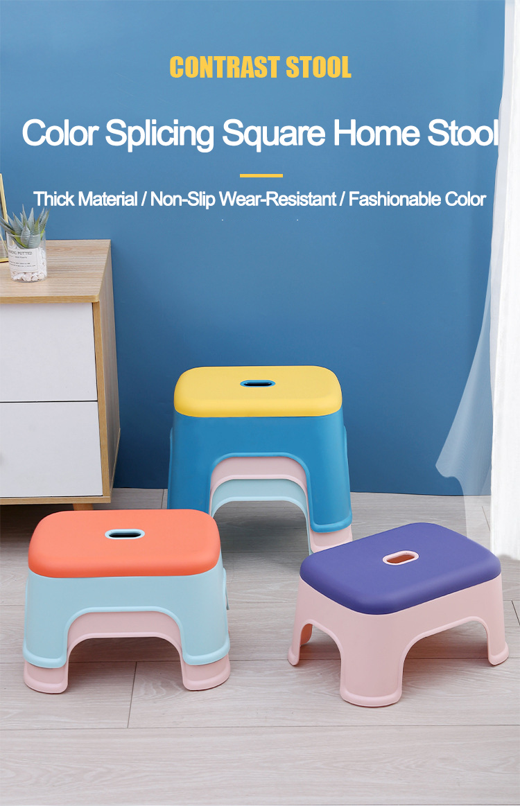 Wholesale Home Plastic Safety Comfortable Baby Stool Kitchen Toilet Step Stool Stackable Children Kids Stool Chair Kindergarten